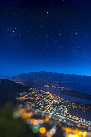 New Zealand Queen town night viewの写真素材