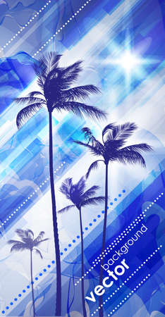 Palm trees at sunsetのイラスト素材