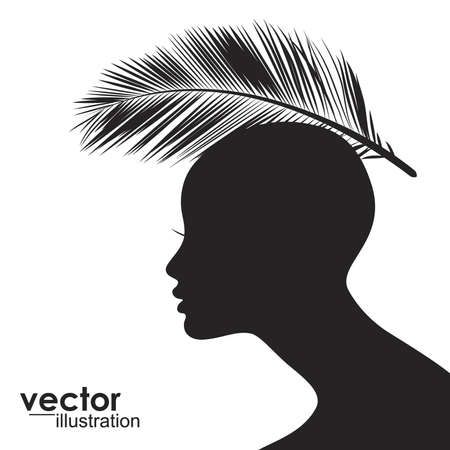 Conceptual Woman face silhouetteのイラスト素材