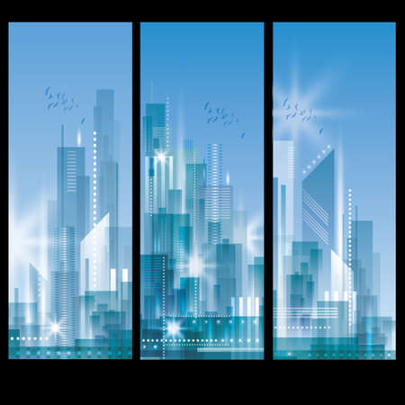 City Landscape bannersのイラスト素材