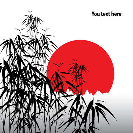 Landscape with bambooのイラスト素材