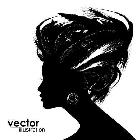 Woman Hair style Silhouetteのイラスト素材