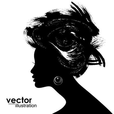 Woman Hair style Silhouetteのイラスト素材