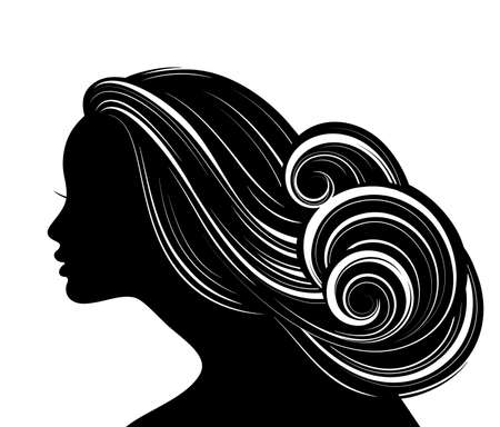 Woman Hair style Silhouetteのイラスト素材