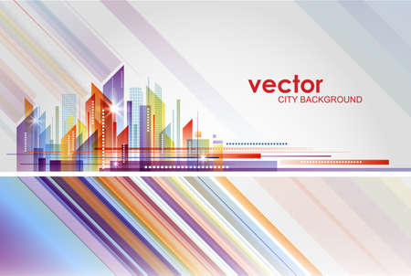 Building and City Illustration vectorのイラスト素材
