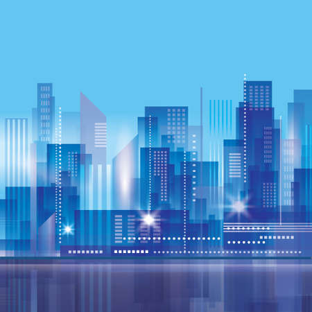 Night city background. Urban cityscapeのイラスト素材