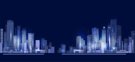 City skyline at nightのイラスト素材