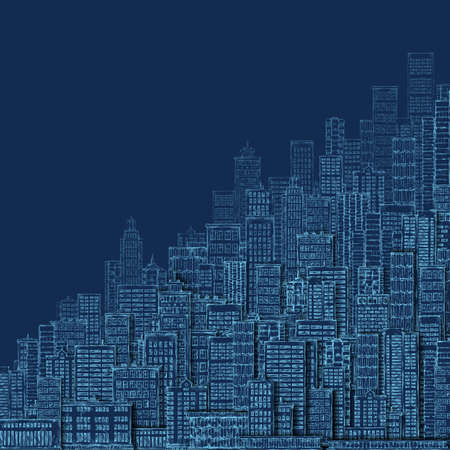 Cityscape Building Line art backgroundの写真素材