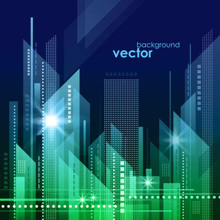 Night City, vector illustrationのイラスト素材