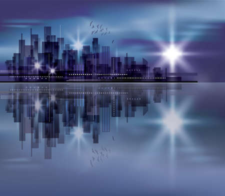 Night city backgroundのイラスト素材