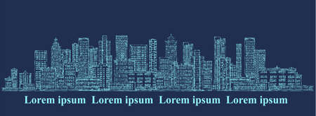 Abstract city background. Hand drawn vector illustrationのイラスト素材