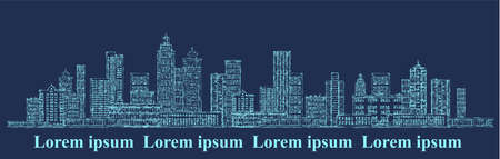 Abstract city background. Hand drawn vector illustrationのイラスト素材