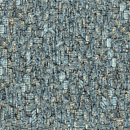 Abstract city background. Hand drawn illustrationの写真素材
