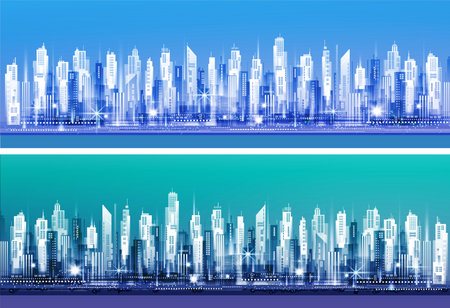 Abstract modern city skylineの写真素材
