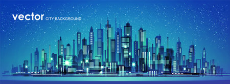 Urban building skyline panoramicのイラスト素材