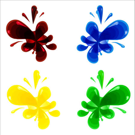 Set of abstract colorful splash bubbles for designのイラスト素材