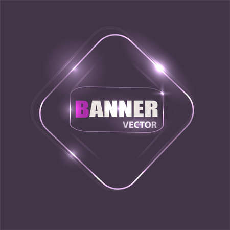 Glowing neon banner for design. Vector Backgroundのイラスト素材