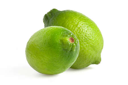 Fresh lime isolated on white backgroundの写真素材