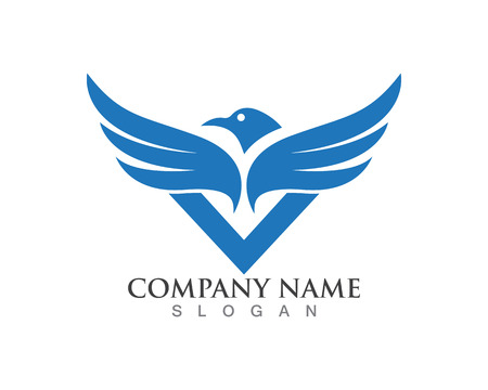 Black wings bird logo and symbol for a professional designerのイラスト素材