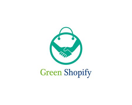 Green bag online shop logo template vectorのイラスト素材