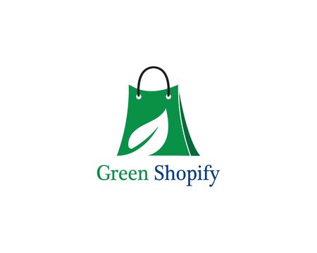 Green bag online shop vector logo designのイラスト素材