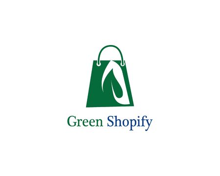Green bag online shop vector logo designのイラスト素材