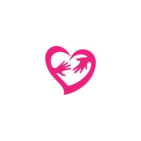 Adoption and Hand care, social logo template vectorのイラスト素材