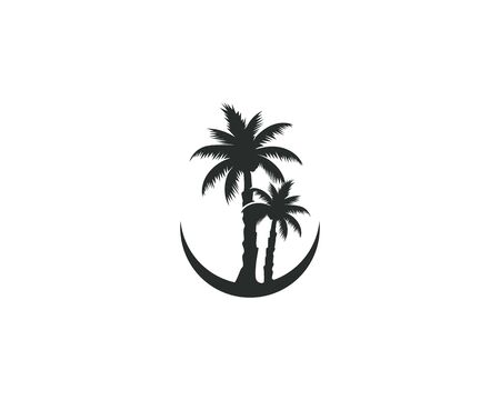 Palm tree summer logo template vector illustration natureのイラスト素材
