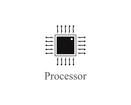 abstract Processor Logo technology template designのイラスト素材