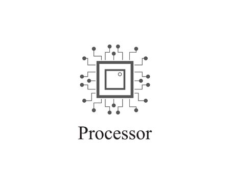 abstract Processor Logo technology template designのイラスト素材