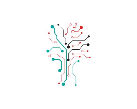 Circuit illustration design vector symbol logo technologyのイラスト素材