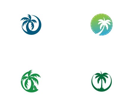 Palm tree set  logo vector illustration designのイラスト素材