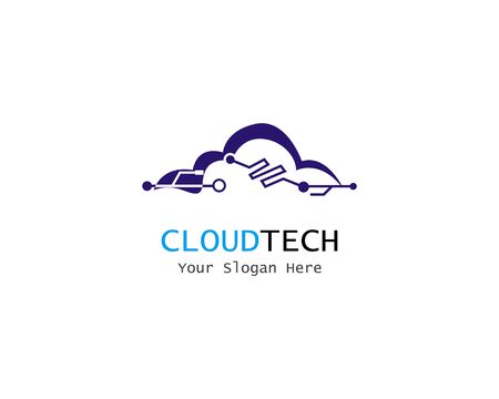 Cloud Digital technology line logo template vectorのイラスト素材