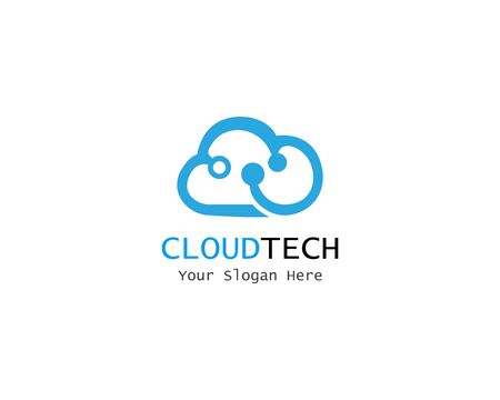 Cloud Digital technology line logo template vectorのイラスト素材