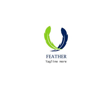 Feather logo template vector illustrationのイラスト素材