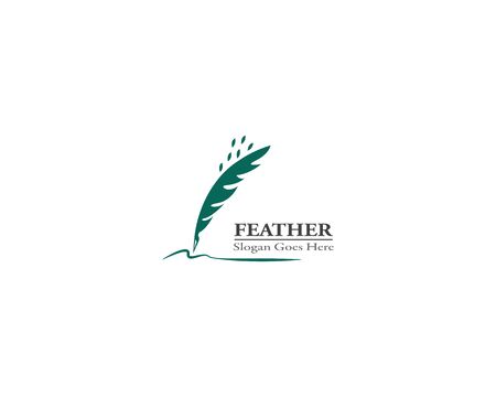 Feather pen logo template vector illustrationのイラスト素材