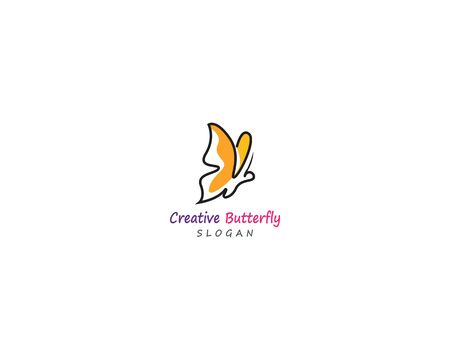 Butterfly conceptual simple, colorful icon. Logo. Vector illustrationのイラスト素材