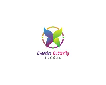 Butterfly conceptual simple, colorful icon. Logo. Vector illustrationのイラスト素材