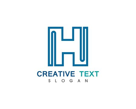 H Letter Logo Template Design Vector illustrationのイラスト素材