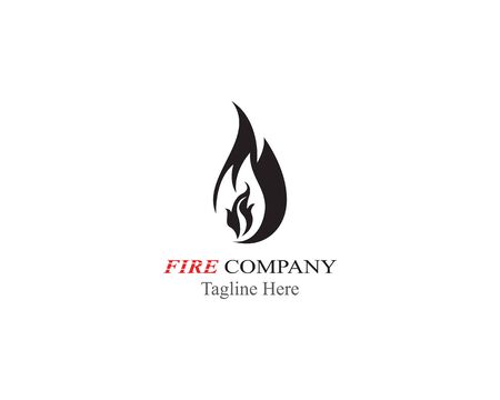 Fire flame logo template vector blackのイラスト素材