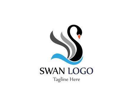 Swan logo simple icon template vector illustration creative designのイラスト素材