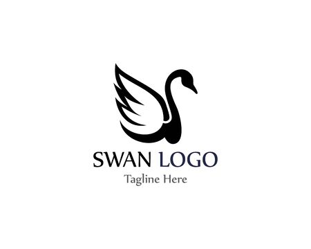 Swan logo simple icon template vector illustration creative designのイラスト素材