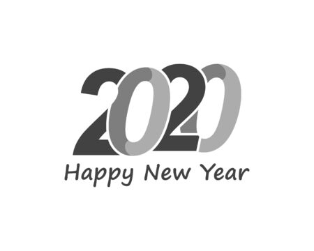 Happy New Year 2020 Text Design Patter, Vector illustration