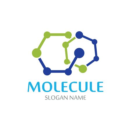 DNA Molecule atom logo abstract technology design vectorのイラスト素材