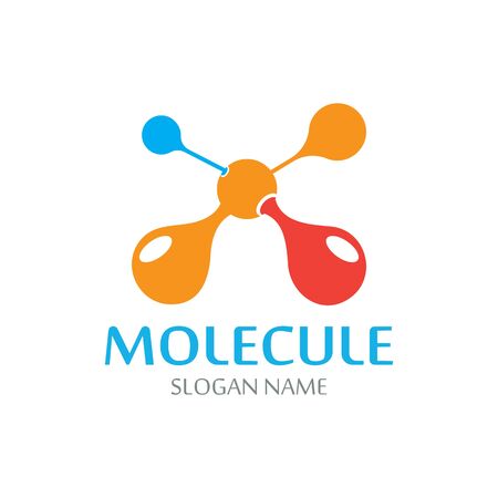DNA Molecule atom logo abstract technology design vectorのイラスト素材
