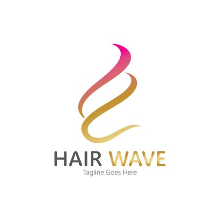 Hair wave  logo vector icon illustration designのイラスト素材