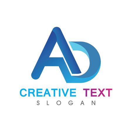Creative initial AD logo. Abstract business design templateのイラスト素材