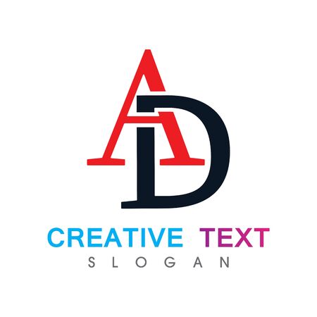 Creative initial AD logo. Abstract business design templateのイラスト素材