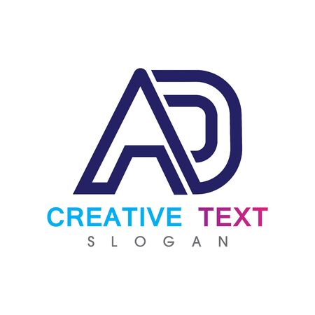 Creative initial AD logo. Abstract business design templateのイラスト素材