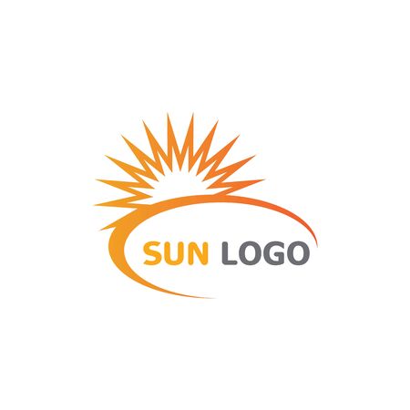 Sun Summer Logo Design illustration icon templateのイラスト素材